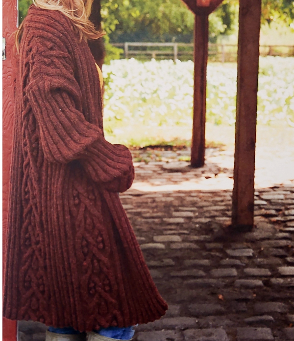 Blatt und Zopf Jacke. Strickanleitung, elegant in 2 Mustern