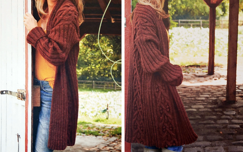 Blatt und Zopf Jacke. Strickanleitung, elegant in 2 Mustern