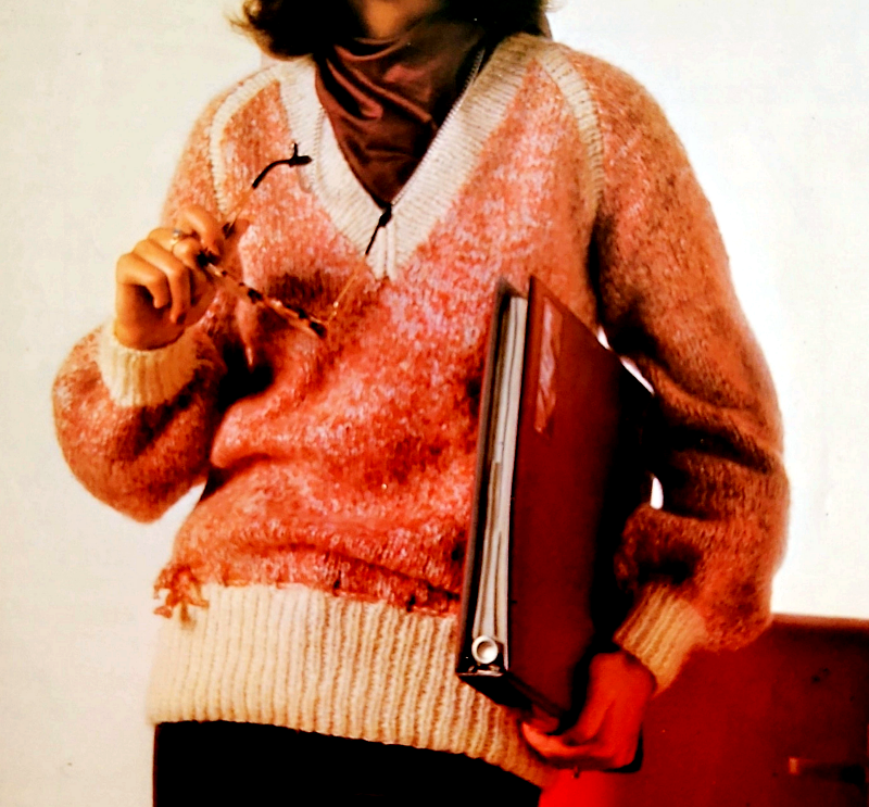 Damen Pullover mit V-Ausschnitt. Kostenlose Anleitung