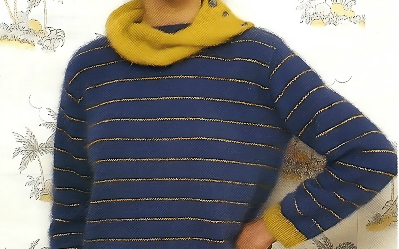 Damen Streifenpullover. Kostenlose Anleitung, Größen 38-44