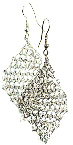 Funkelnde Rauten Ohrringe mit Perlen, Schmuck selbst gemacht