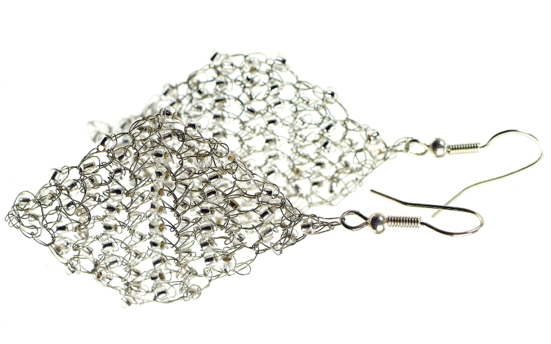 Funkelnde Rauten Ohrringe mit Perlen, Schmuck selbst gemacht
