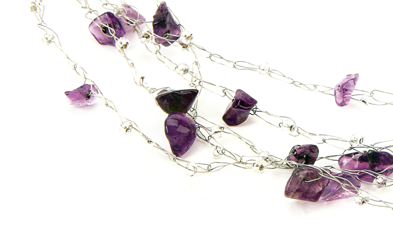 Gehäkelte Amethystkette. Anleitung für einzigartiges Design