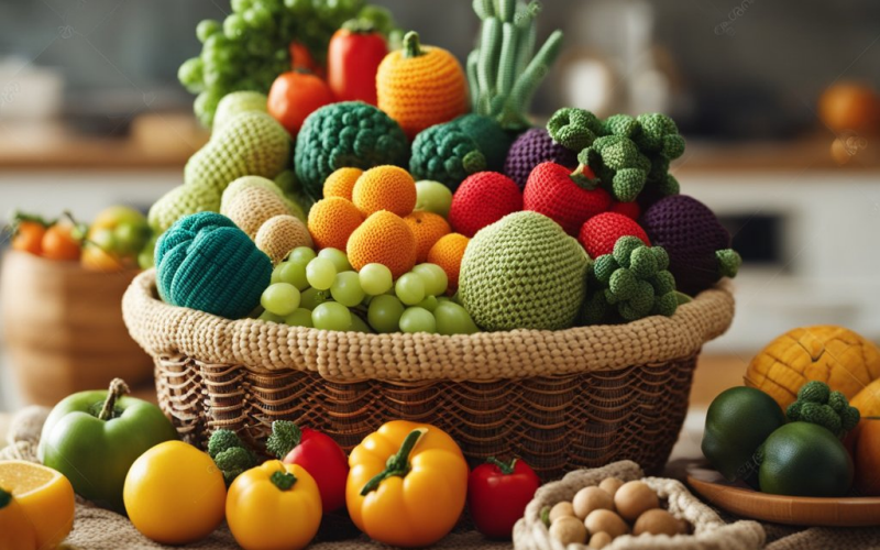 Gehäkeltes Obst. Anleitungen für süße Früchte u. Deko Korb
