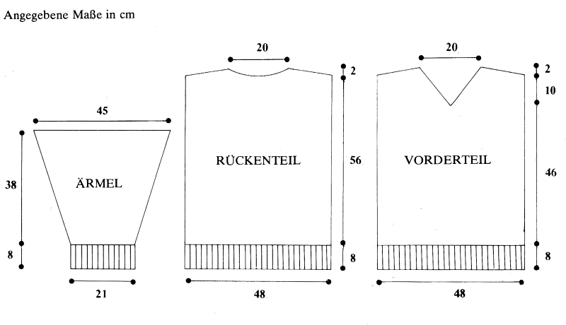Gestreifter Damen Pullover stricken. Anleitung alle Größen