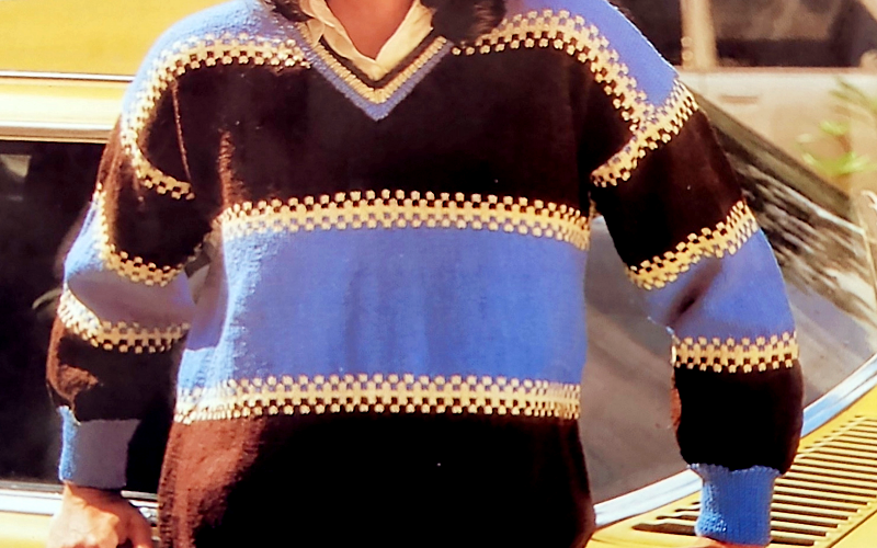 Gestreifter Damen Pullover stricken. Anleitung alle Größen