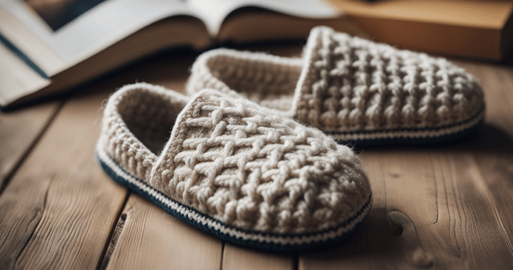 Gestrickte Hausschuhe aus Quadraten. Einfache DIY-Anleitung