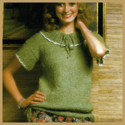 Gestrickter Damen Pullover mit Ajourkragen, für zwei Jahreszeiten