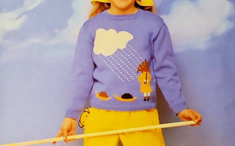 Kinder Pullover mit Regenschauermotiv (Größen 122-140)