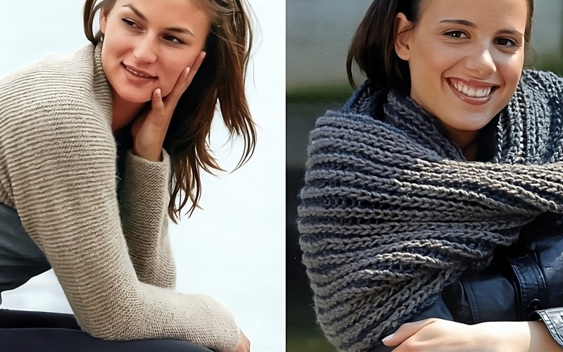 Krausrechts gestrickter Schulterwärmer - In 3 Varianten