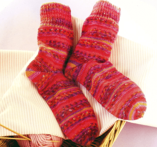 Socken mit Bumerang - Ferse in der Schuhgröße 38/39