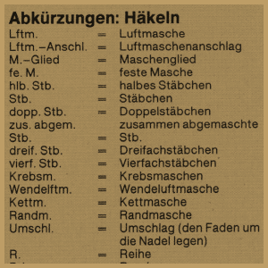 Abkürzungen beim Häkeln